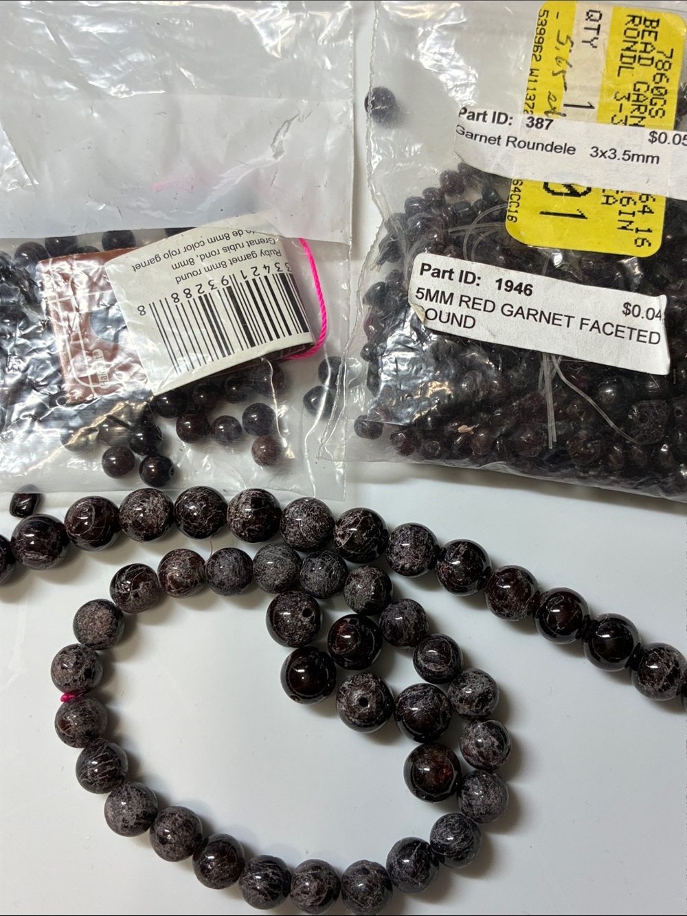 Lot of 2+ pounds of assorted gemstone Beads in Blue, Green, Pink, White, Brown - Picture 8 of 13